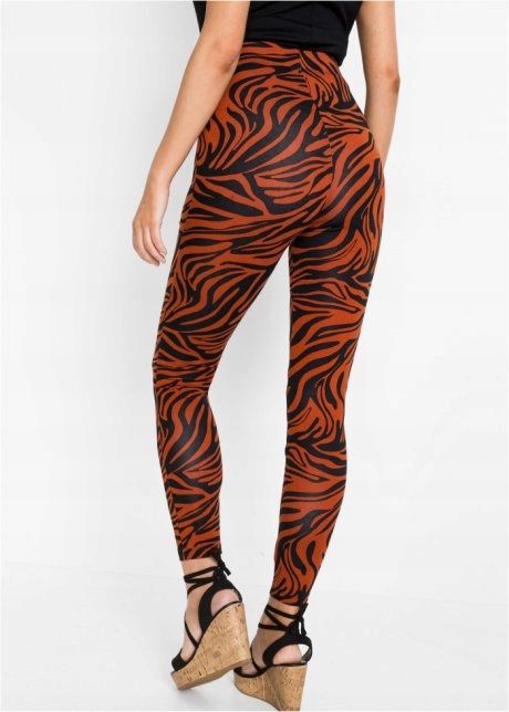 B.P.C legginsy brązowe z nadrukiem r.32/34