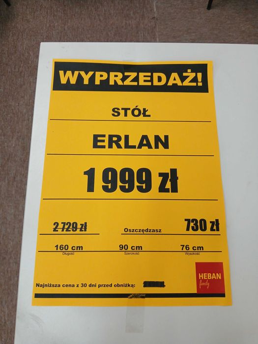 Nowoczesny Stół ERLAN