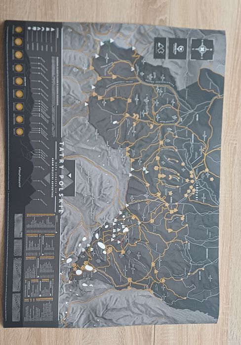 Mapa zdrapka Polskie Tatry
