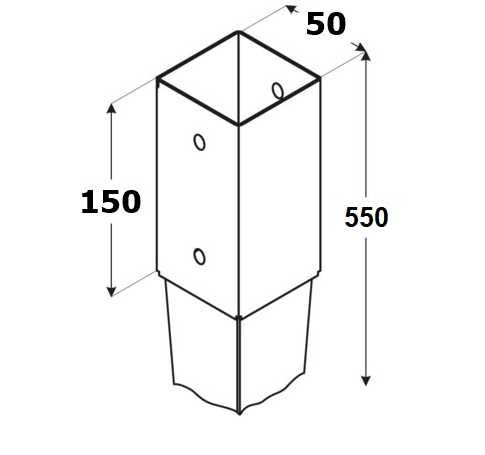 Podstawa słupa wbijana kotwa wspornik 50x550mm GRUBE