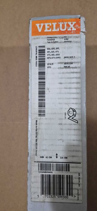 Velux PAL M08 7001S żaluzja biała NOWA