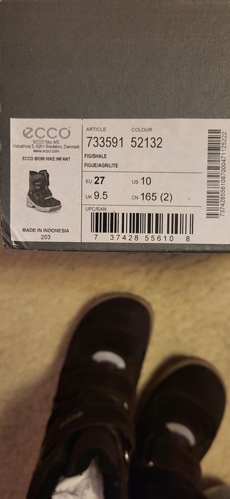 ECCO  зимні, шкіряні ботінки 27р