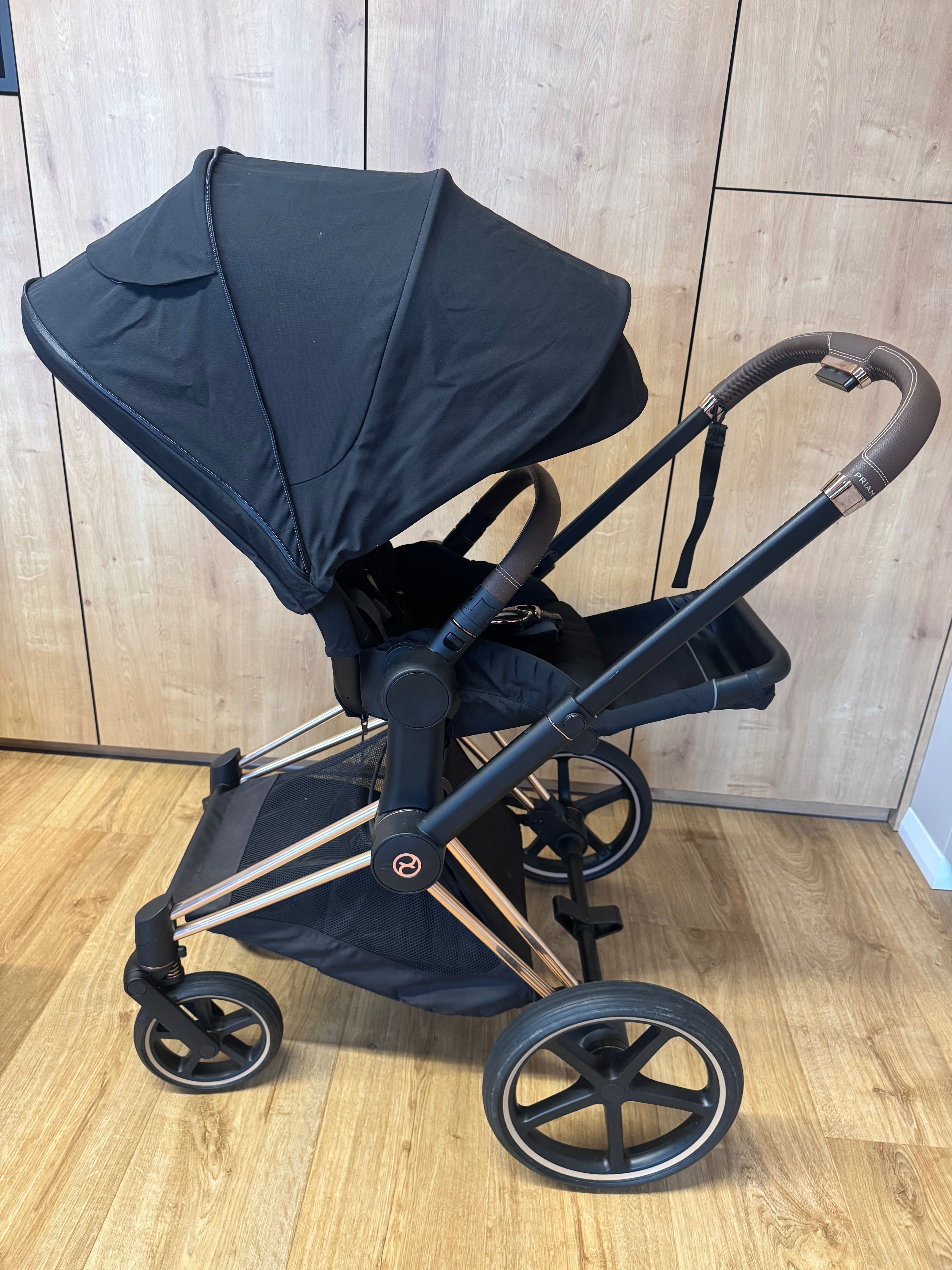 Wózek dziecięcy Cybex Priam 2.0 Rose Gold, Deep Black 2w1