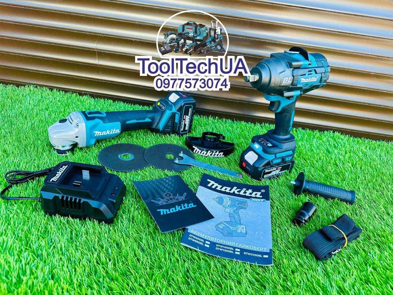 Набор Makita 2/1 Гайковерт DTW1002 XGT + Болгарка DGA504 1000Hm 36V-9A