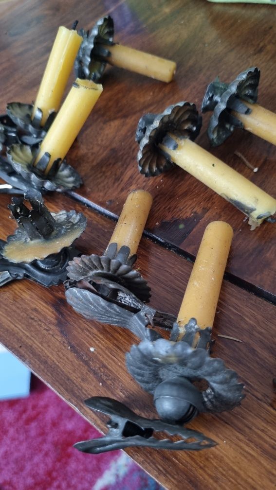 Stare żabki choinkowe zestaw 6 ozdoby na choinkę swieczki