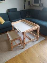 Zestaw regulowanego biurka z ławką Ikea Flisat
