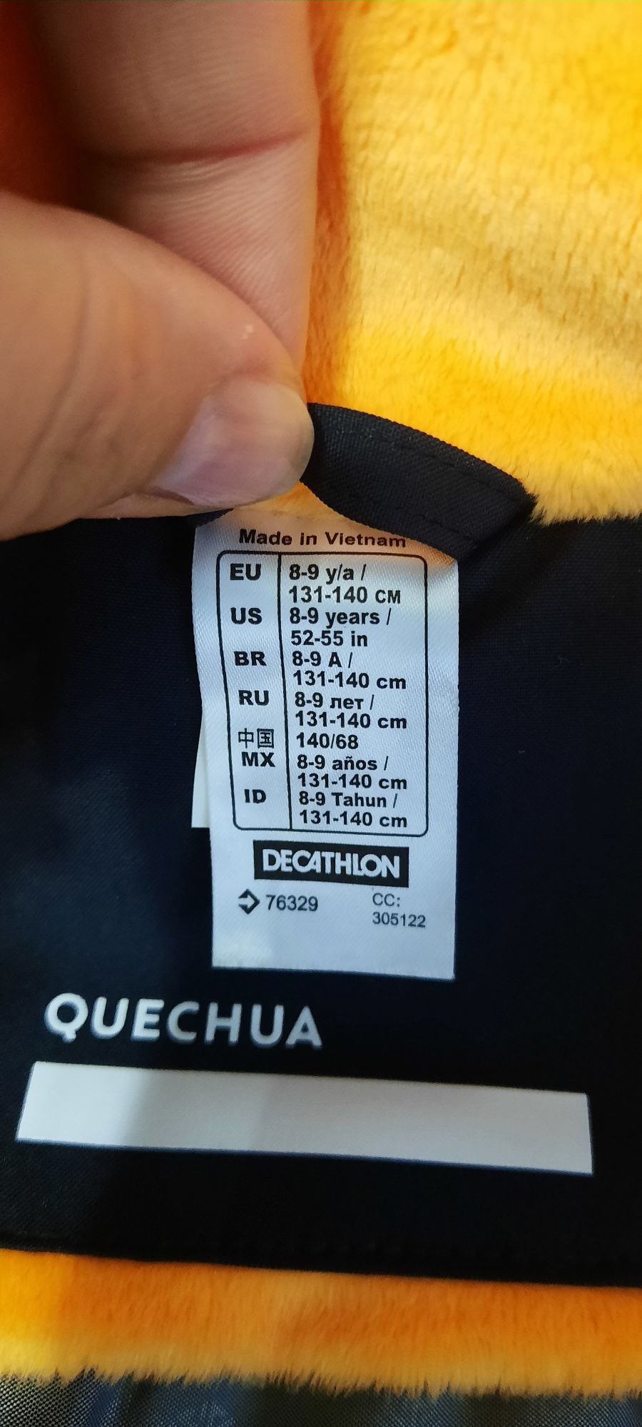 Quechua Kurtka Turystyczna Wtp Sh500 U-Warm Dla Chłopców Szary