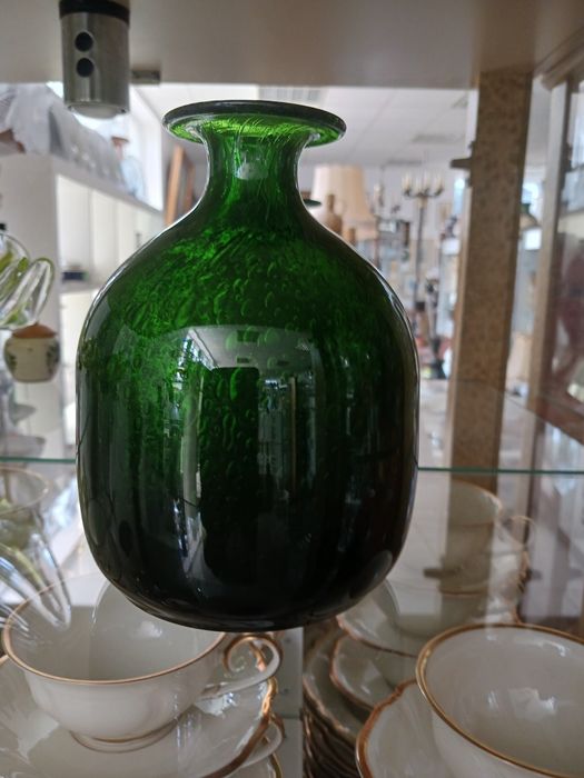 Zbigniew Horbowy wazon butla szklo antico zielony