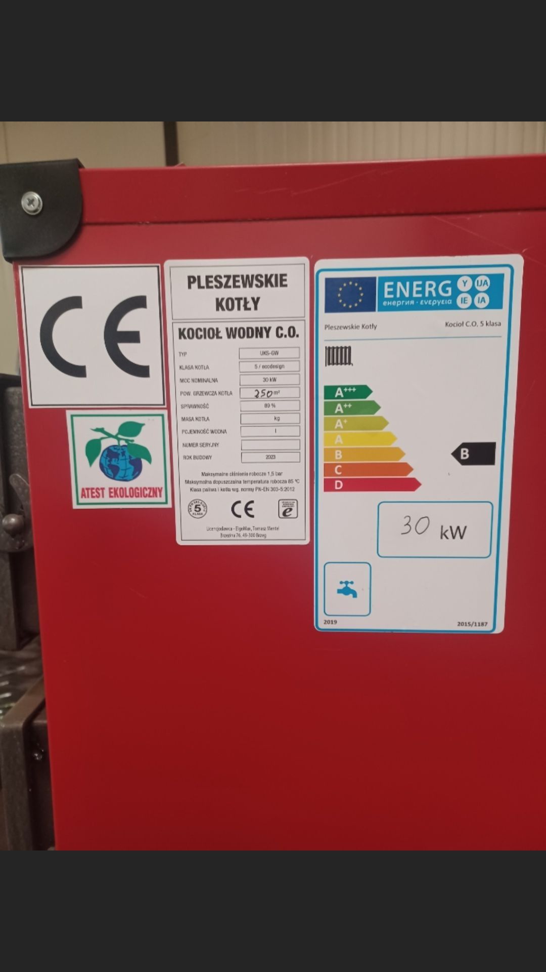 Kocioł kotły 35kW do 280m2 Piec piece na drewno węgiel pelet klasa