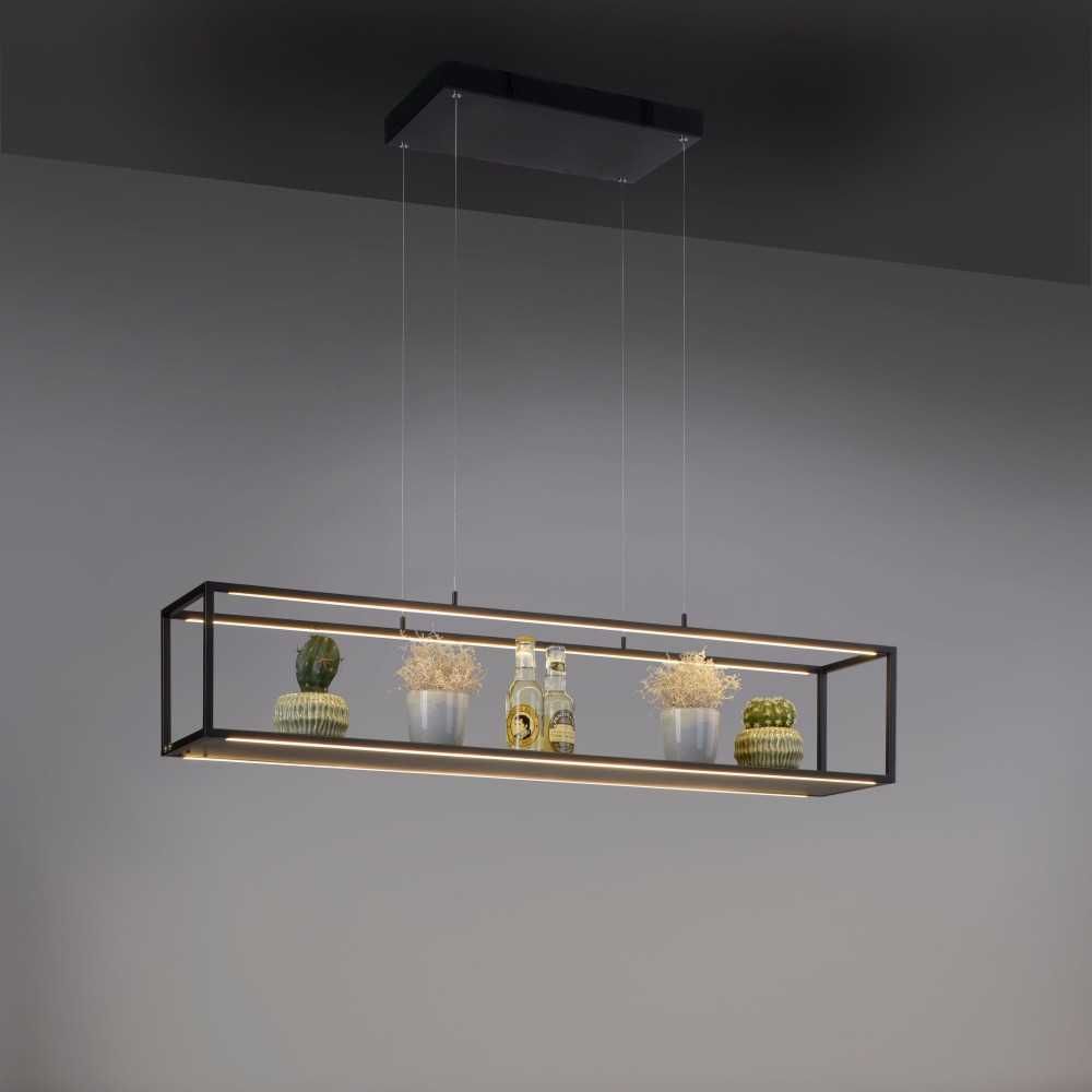 Czarna lampa ramka półka nad wyspę 2441-18 Contura Led