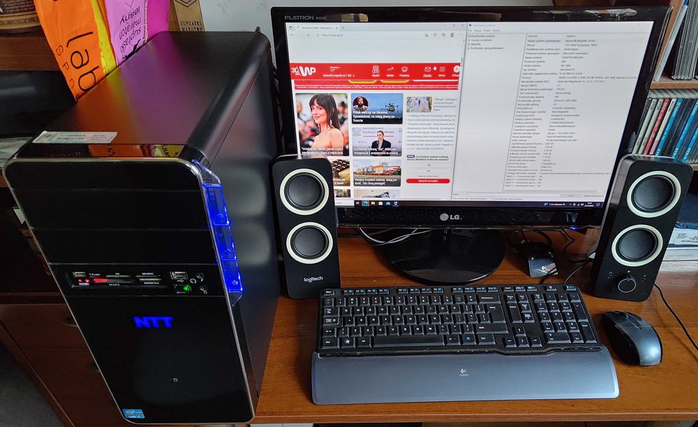 PC NTT i7-2600/8GB/GTX550Ti/SSD 250GB+HDD 1TB/WIN10PRO/ Monitor LG 22"