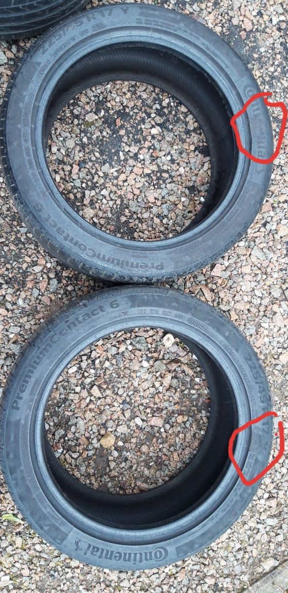 Opony Continental, Bridgestone 4szt  225/45/17