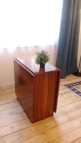 Drewniany duży składany stół PRL, wzór C.Knothe