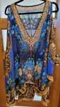Sukienka jedwabna. Kaftan. Tunika. Swarovski. Panterka.