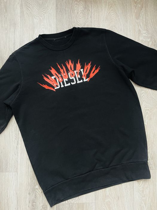 Толстовка, худи Diesel чоловіча, в чорному кольорі