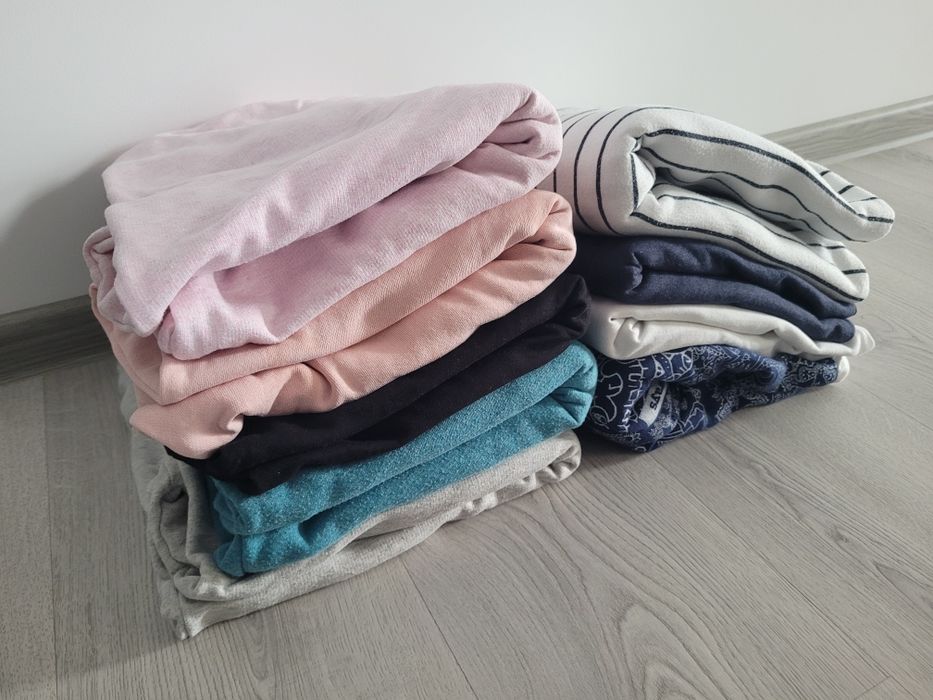 Cena za całość-bluzy 9sztuk-Paka ubrań damskich,zestaw r.S/M