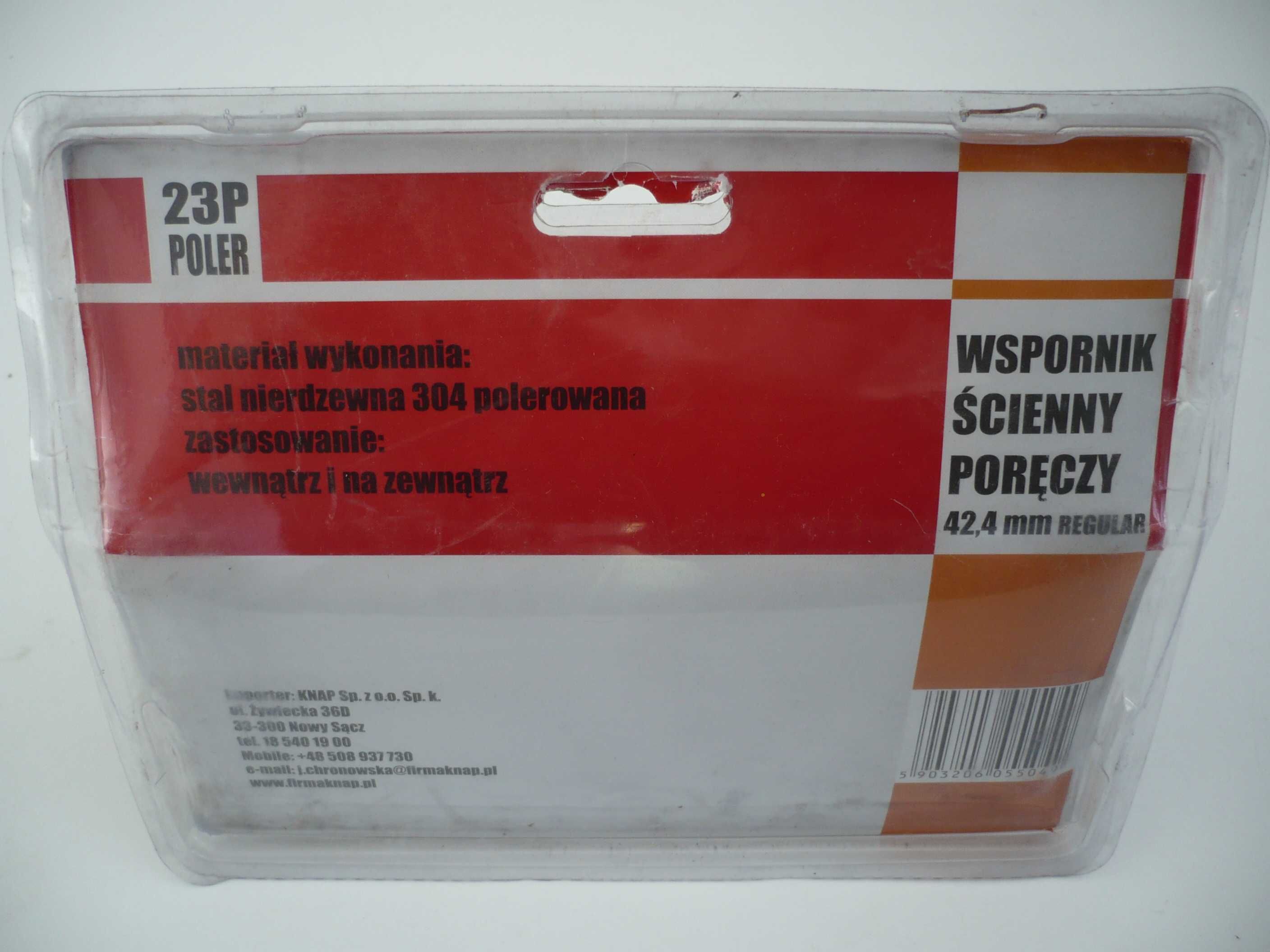 wspornik ścienny poręczy balustrady 42,4 mm nierdzewka mat poler KNAP