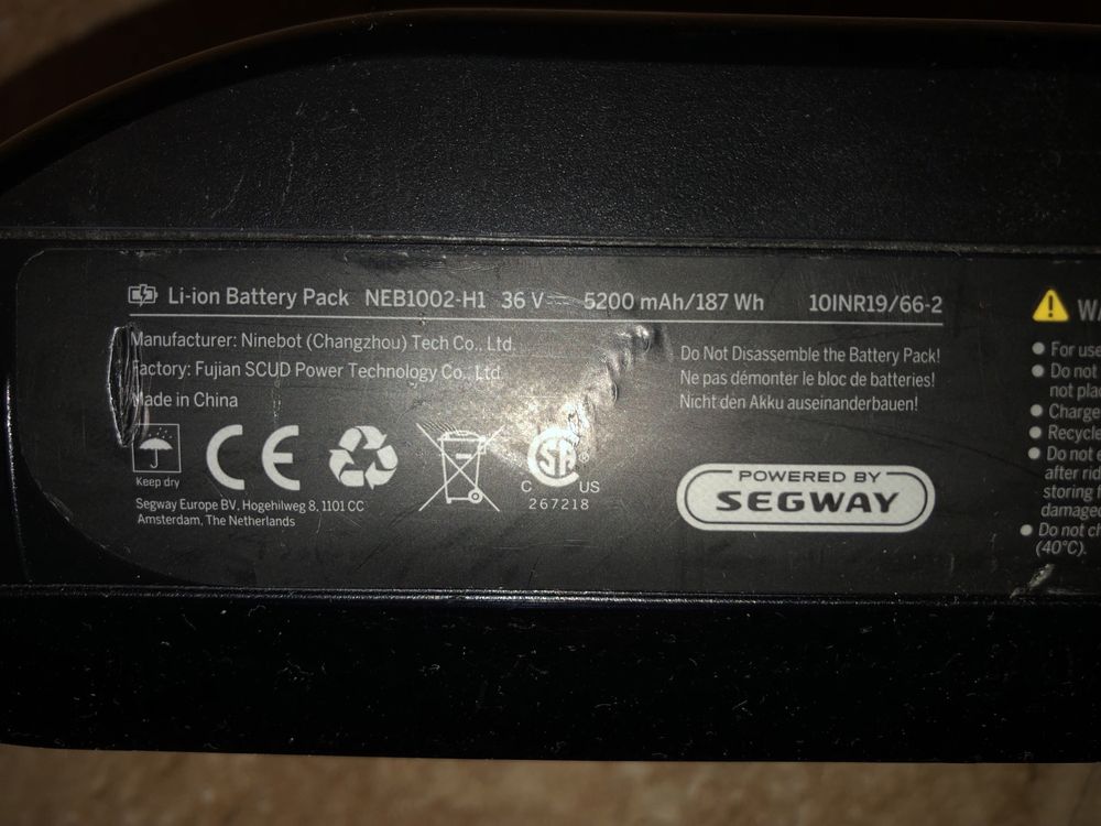 Bateria Dodatkowa 4,8Ah hulajnogi Hulajnoga Segway Ninebot + mocowanie