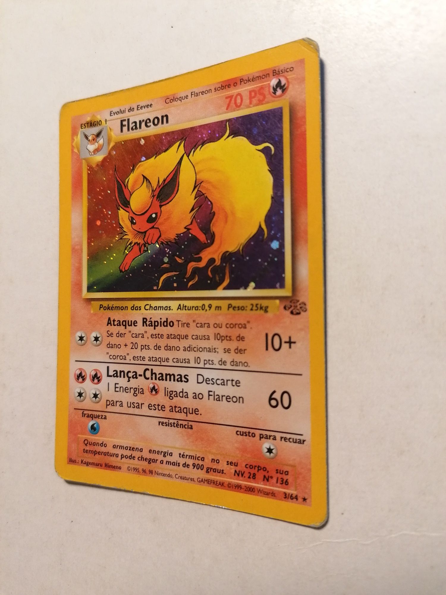 Carta Pokémon Flareon RARE HOLO 1999