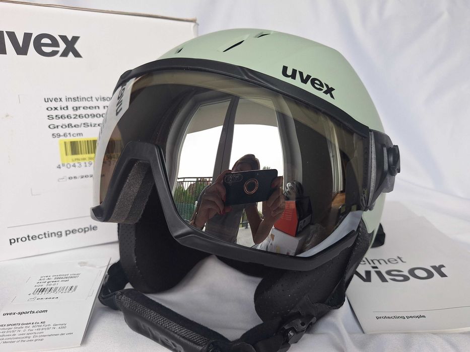 Kask narciarski Uvex Instinct Visor Oxid Green Mat L 59-61cm