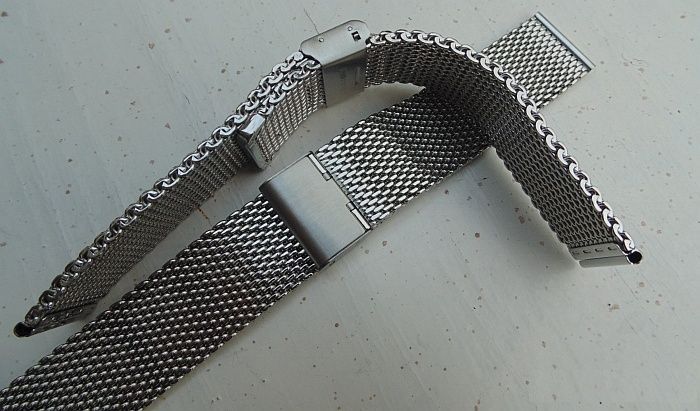 Bransoleta siatkowa milano srebrna lub czarna do zegarka