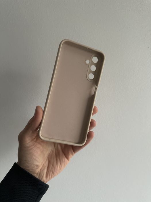 Etui plecki silicon beżowe + SZKŁO do Samsung Galaxy A15 4G / 5G