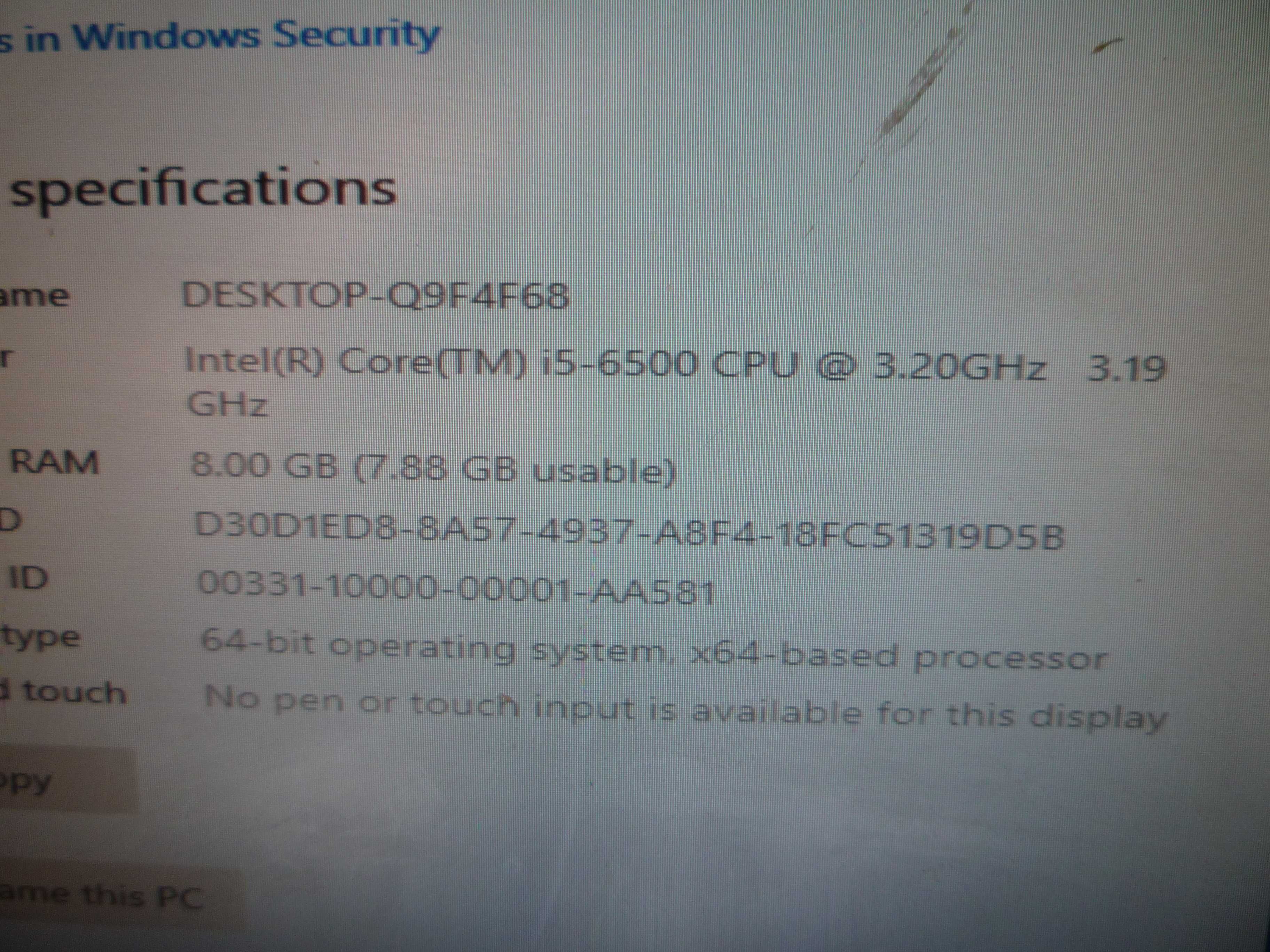 HP ELITEDESK 800 G3  i5 6Gen 8GB 500GB W10P