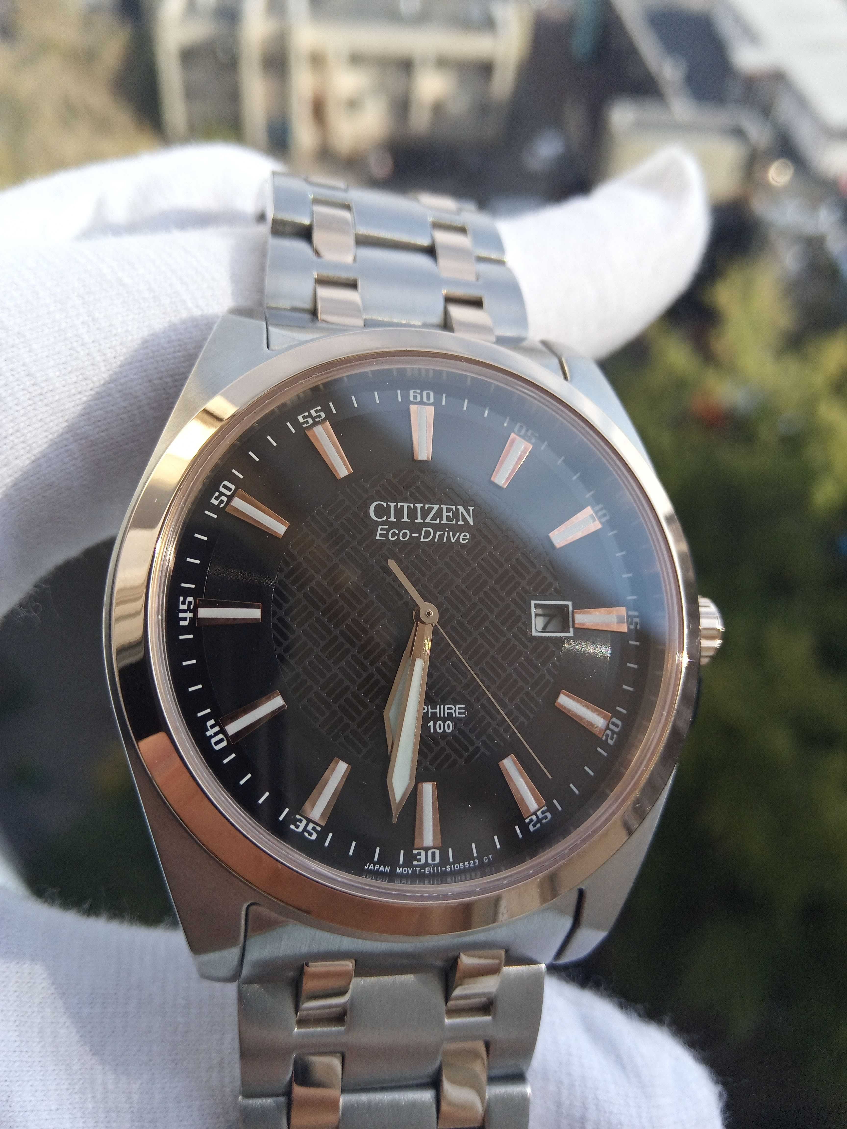 Японские мужские часы Citizen Eco-Drive, сапфир, годинник BM7106-52E