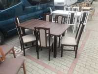 NOWE : Stół 80x140/180 + 6 krzeseł orzech + CAPUCCINO dostawa PL
