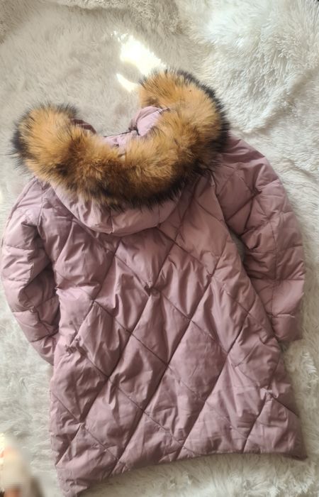 MissFofo * puchowa kurtka * zimowa * jenot * pudrowy róż 40 L