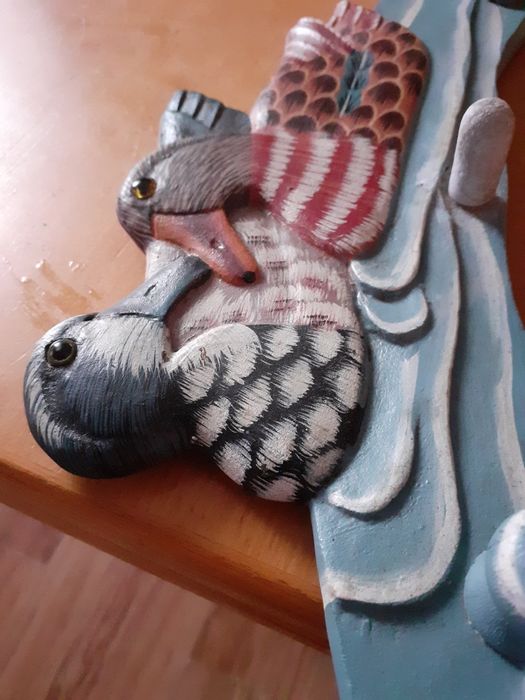 Piekny wieszak 35 cm.dlugosci motyw kaczek vintage volk polecam