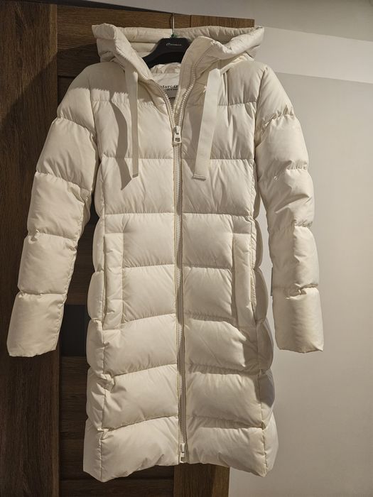 Kurtka puchowa r. 36 Massimo Dutti, nowa bez metki, kremowy