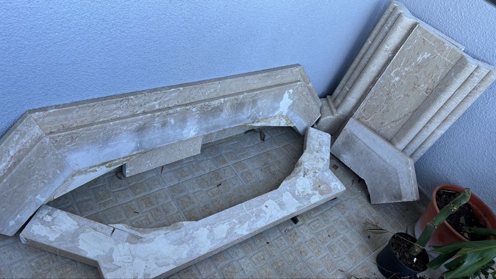 Fachada de lareira pedra marmore