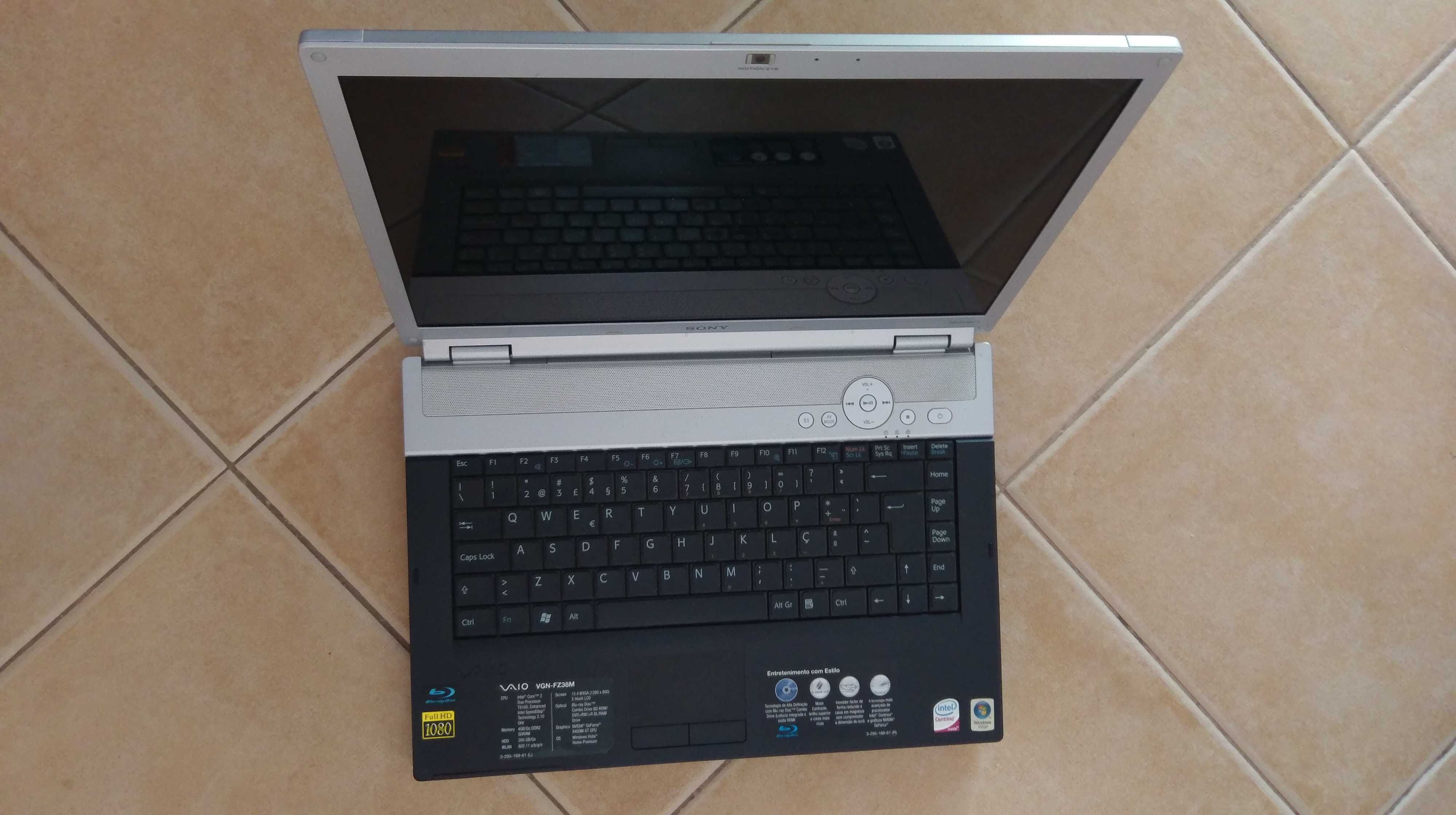 Portatil Sony Vaio VGN-FZ38M para peças