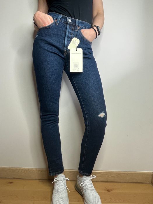 Nowe granatowe kultowe spodnie jeansowe Levi’s 501 Original W26L30