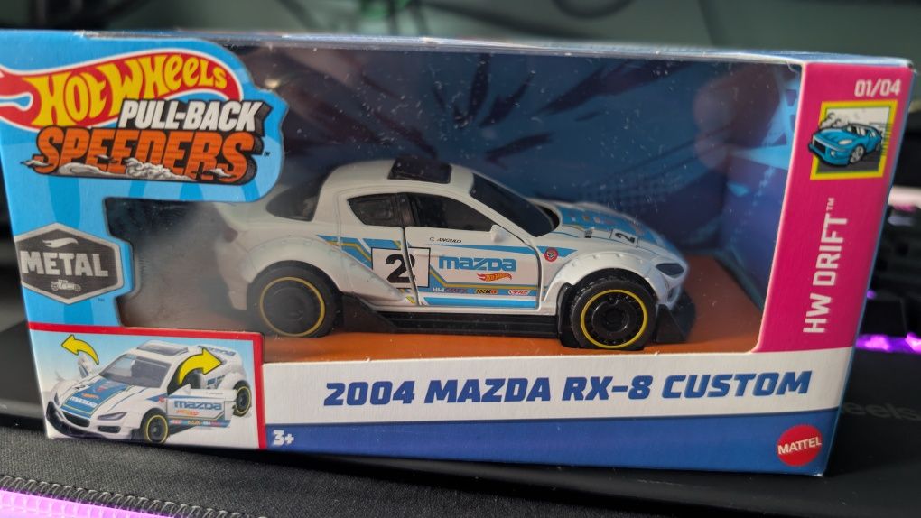 Hot Wheels Pull-Back Speeders -- 2004 Mazda RX-8 Custom - Nowy!