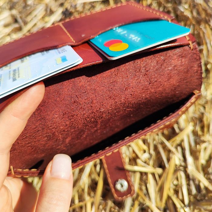 Шкіряне портмоне для документів. Обкладинка. Ручна робота
