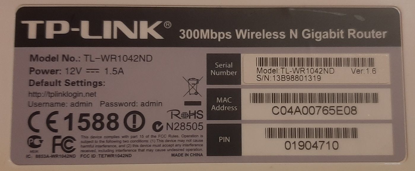 Router TP-Link TL-WR1042ND