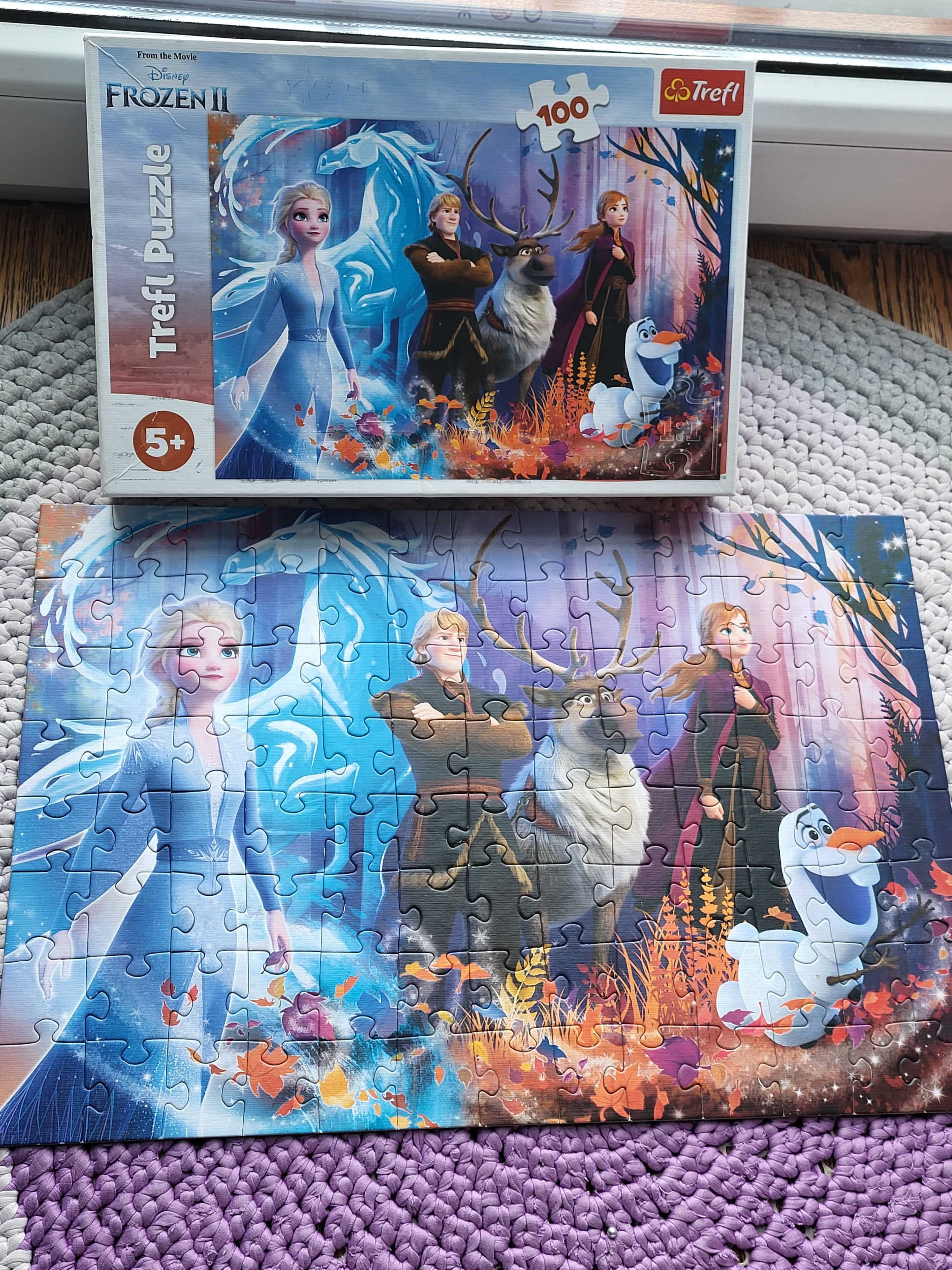 Puzzle dla dziewczynki 2 sztuki po 100 el. z Frozen i Enchantimals