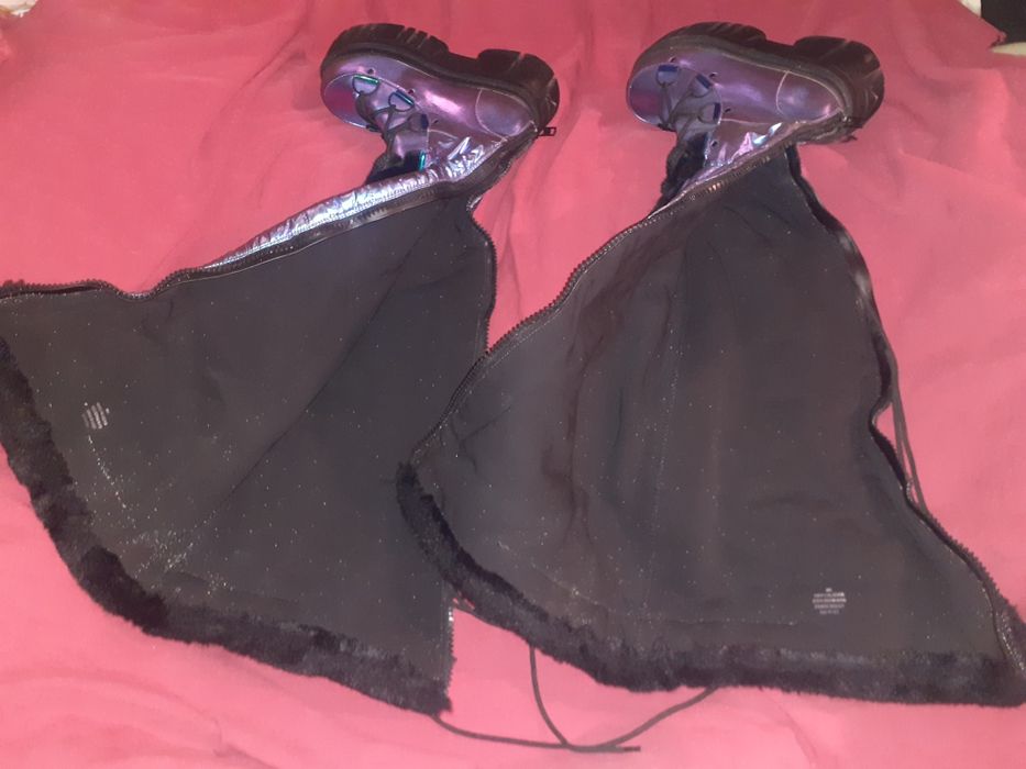 Высокие сапоги дутики Space BAE Escaped зимние тёплые фиолетовые 36