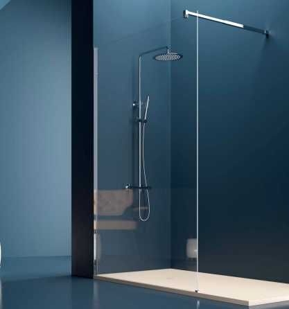 Painel de Duche 8mm Vidro Fixo anti calcário Cromado