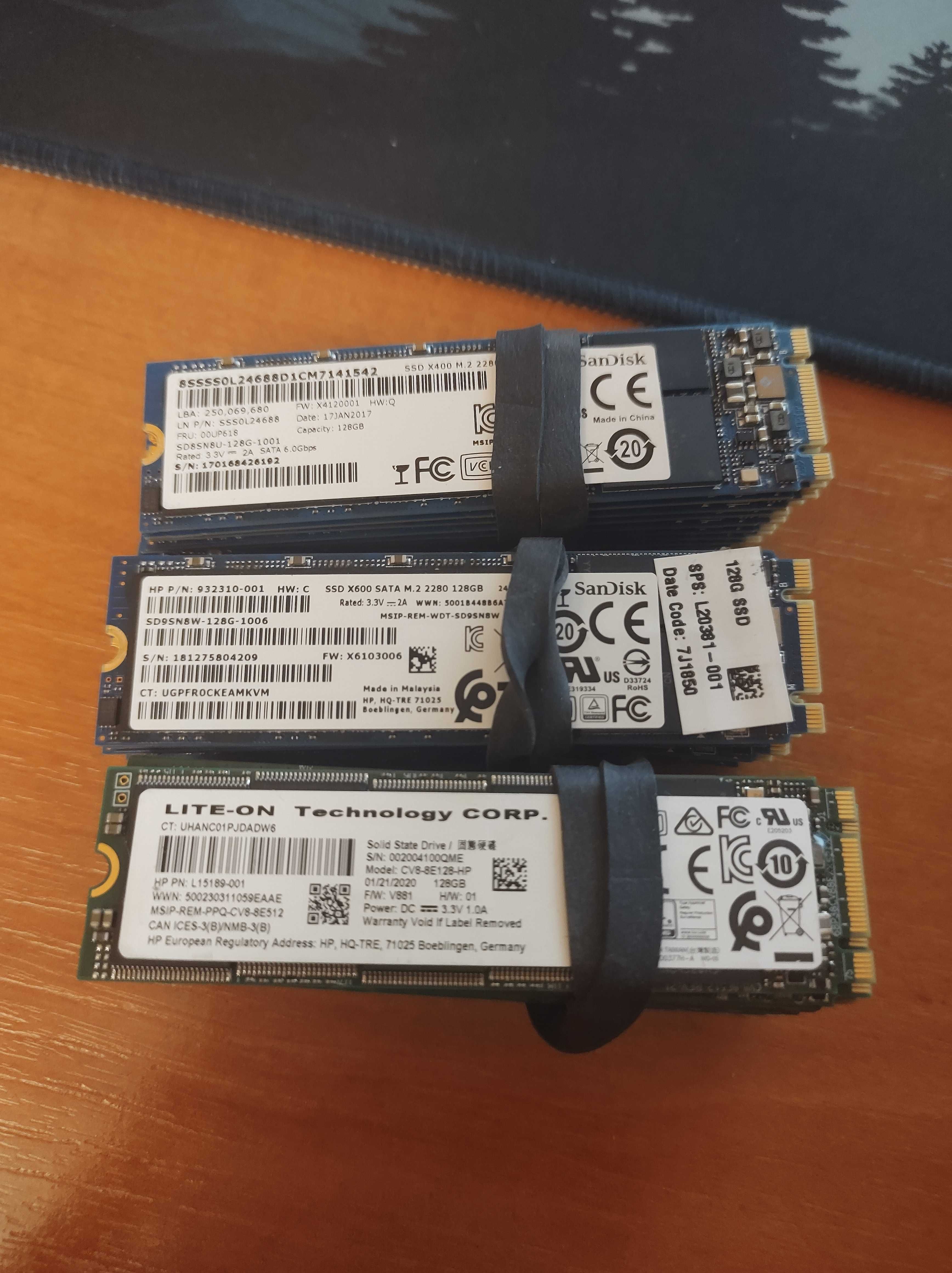 SSD M.2 2280 128Gb Sandisk Hynix LiteON, кількість в наявності