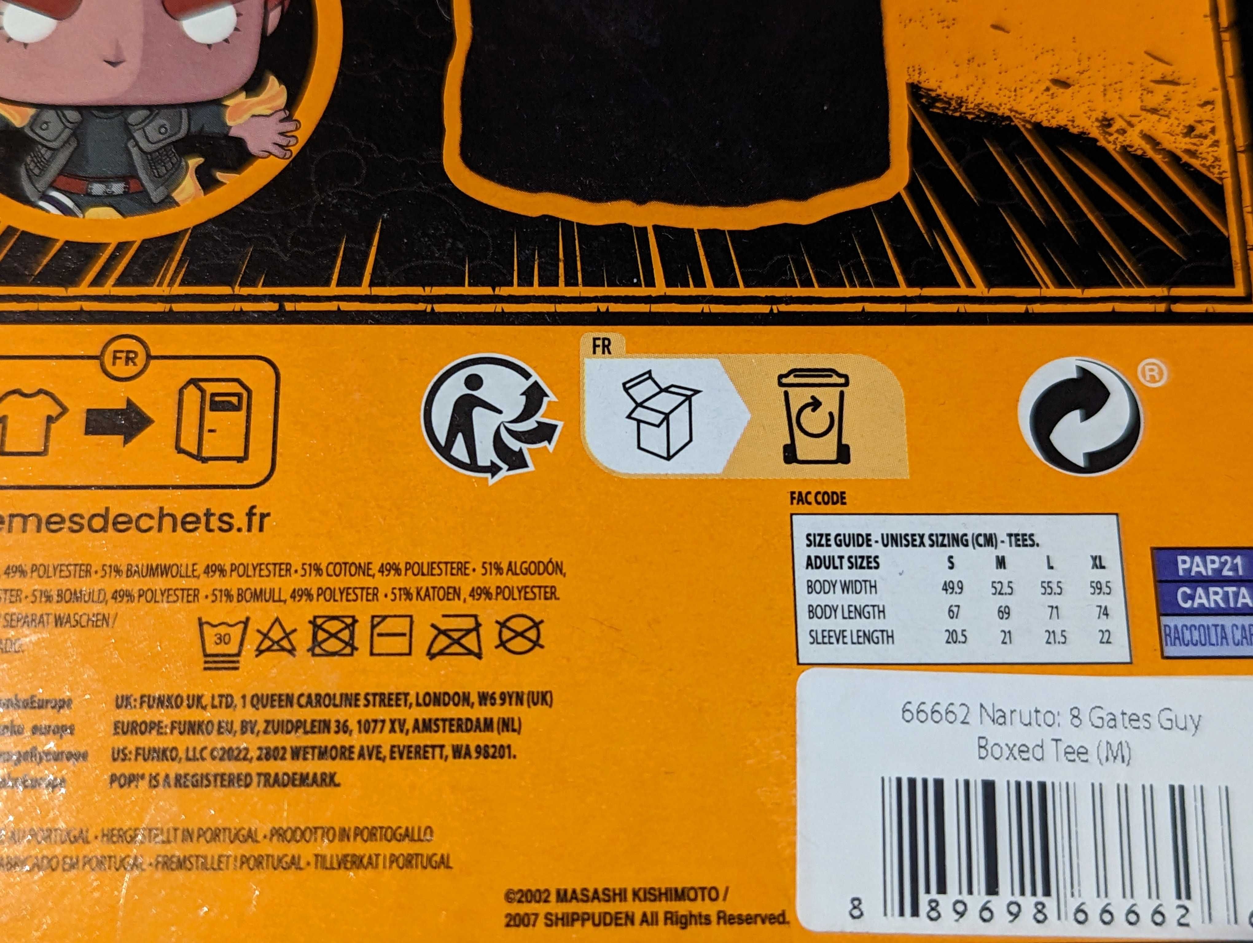 Koszulka Naruto Shippuden funko pop tees gates guy rozmiar M