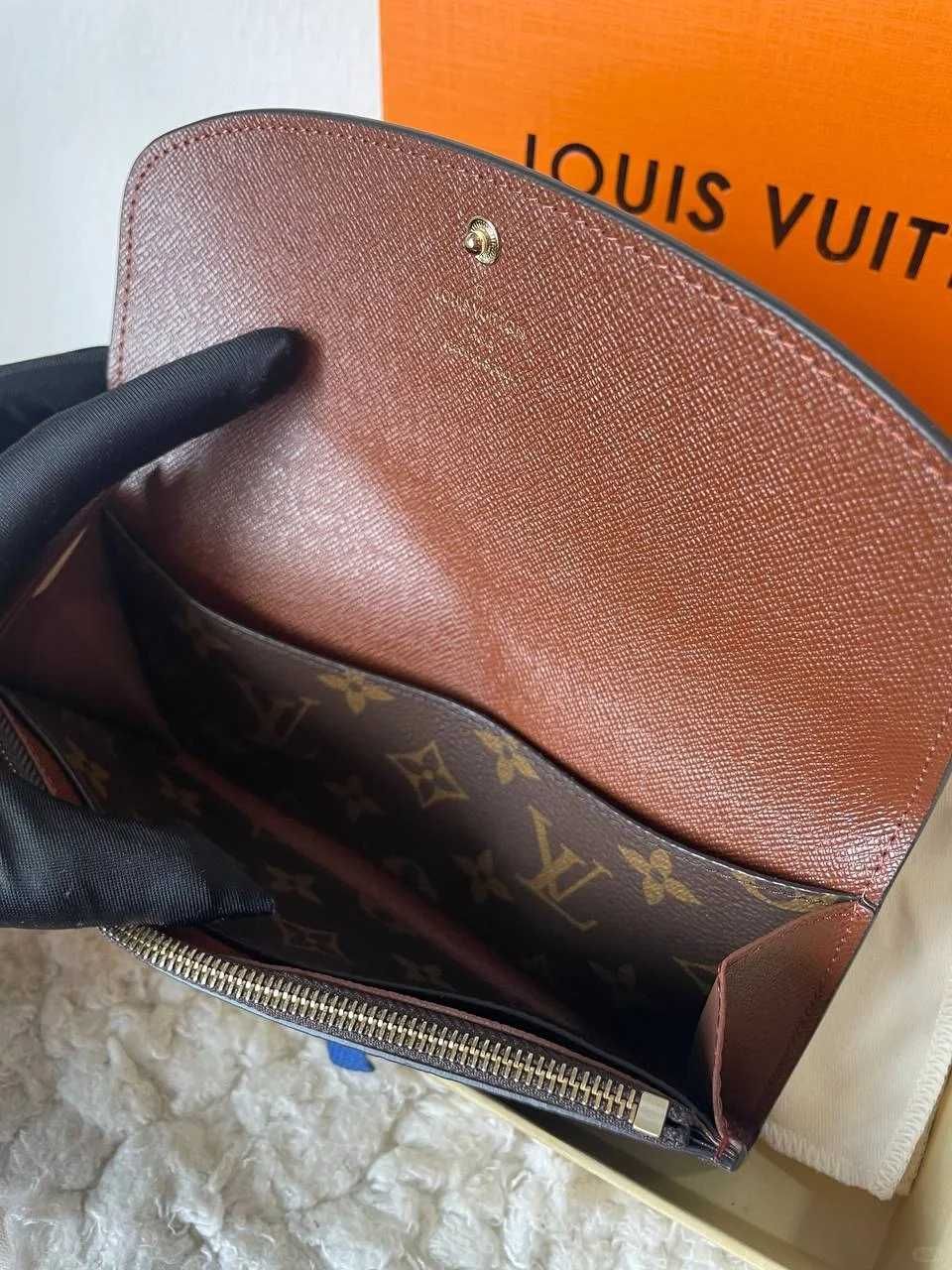 Nowe! Portfel damski Louis Vuitton Emilie LV Monogram Brązowa klamra