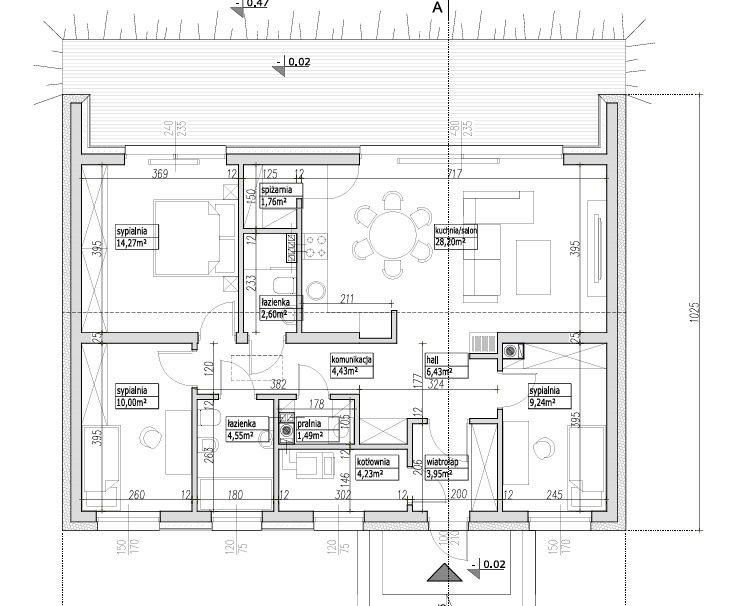 Działka 14,2 ar, projekt "FINA", dom 91 M2, prąd, wod.kan, internet