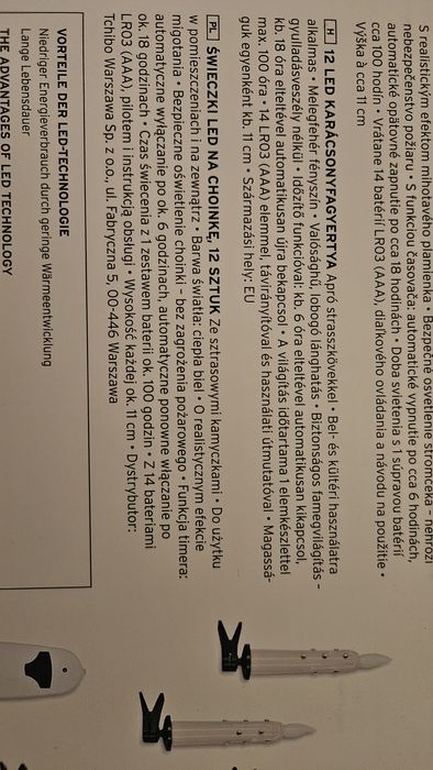 Światełka  na choinkę do wew.i na zewnątrz Tchibo pilot baterie 12 szt