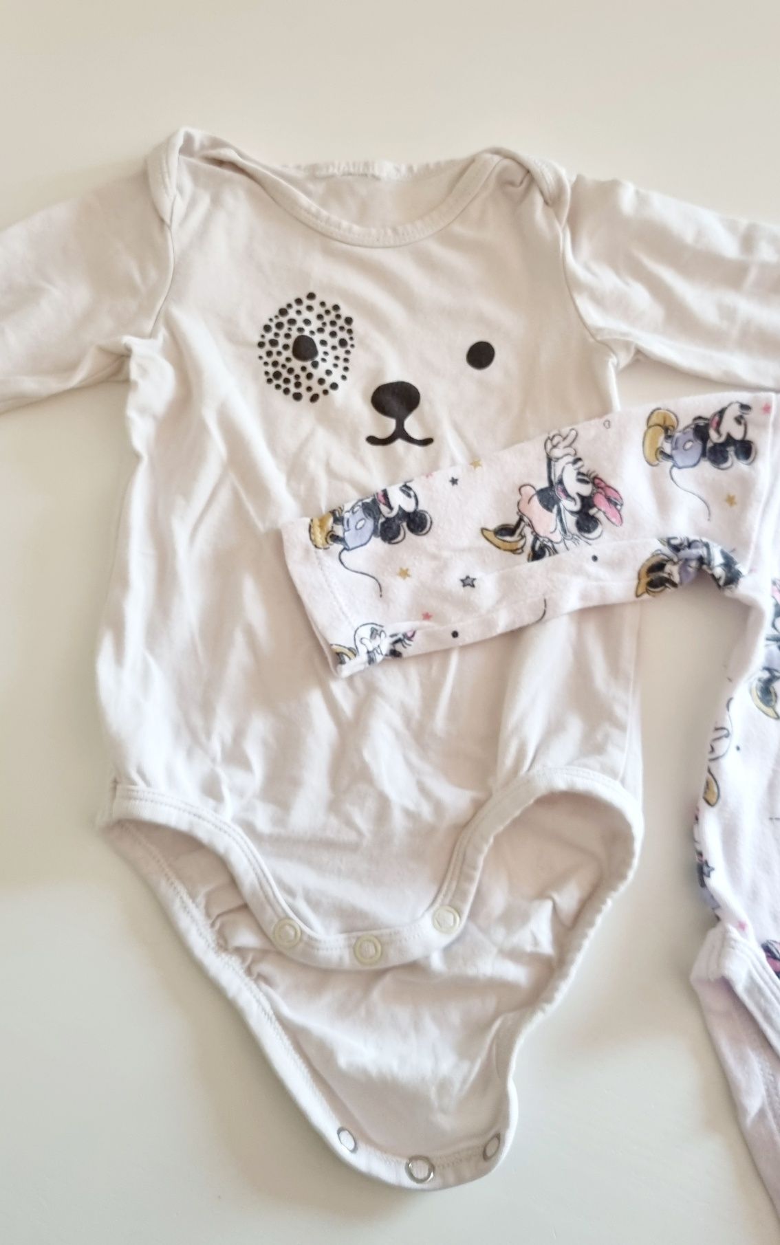 Zestaw 2 sztuk 68 body z długim rękawem motyw misia miś Disney Myszka