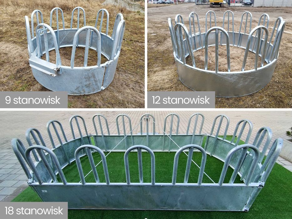 Paśnik łąkowy dla bydła koni okrągły 9 12 18 stanowisk do krów