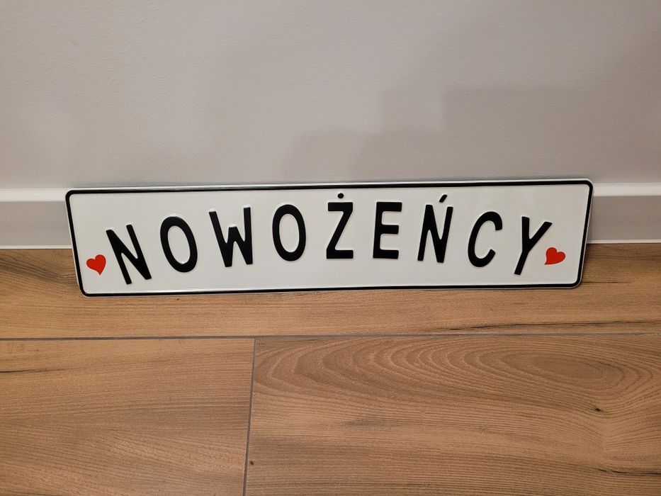 Tablica rejestracyjna "Nowożeńcy"