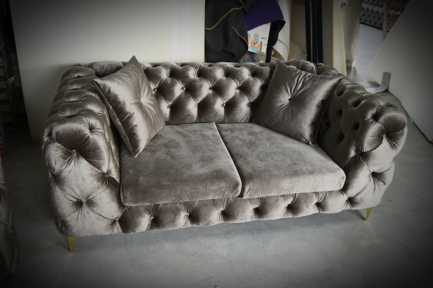 Zestaw 3 2 1 głęboko pikowany chesterfield glamour